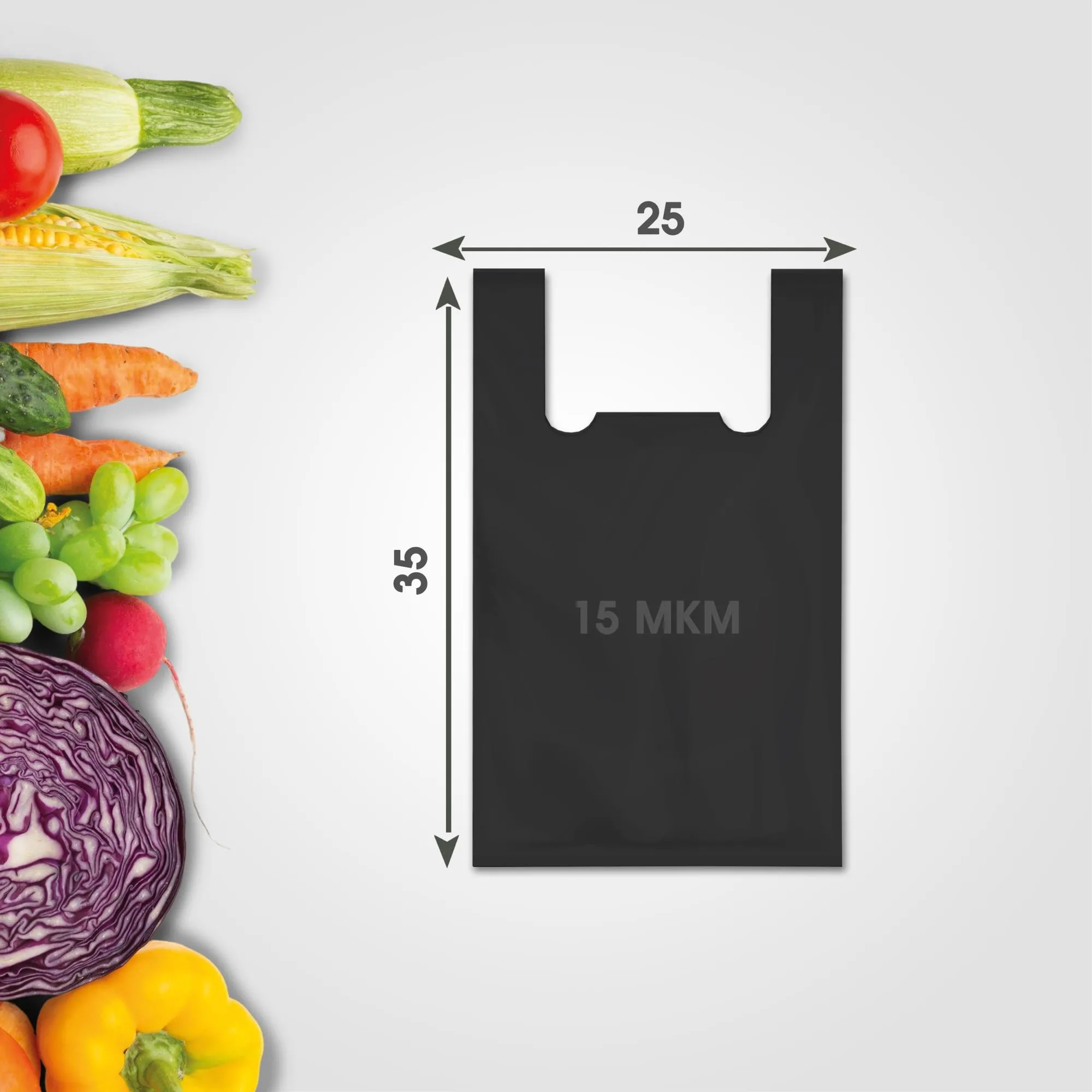 Пакет-майка ПНД малый 25*35 (15 мкм) черный