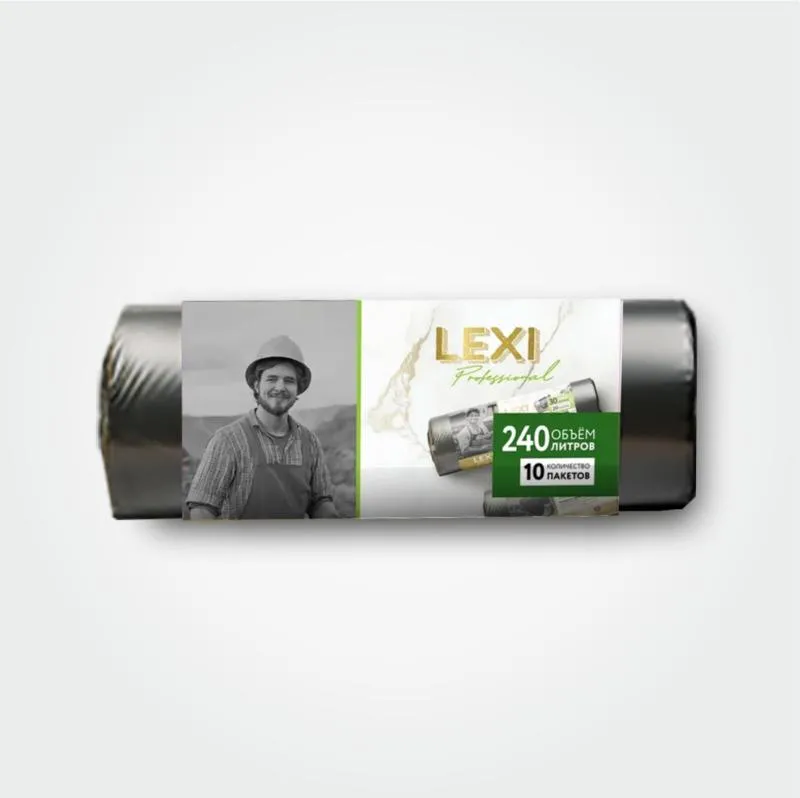 Мешки для мусора ПВД 240 л, 10 шт
